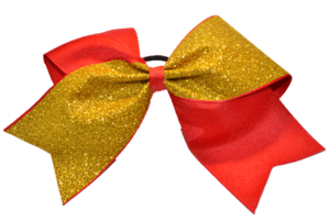 Red and Yellow Cheer Logo - Red and Yellow Gold Sparkle Cheer Bow