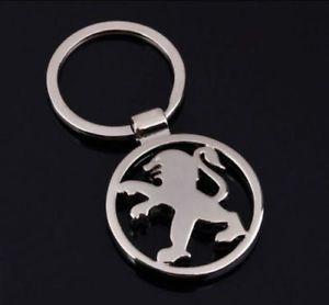 Peugeot Car Logo - Peugeot Car Logo Keychain 3D Chrome Metal Car key Chain keyring With ...