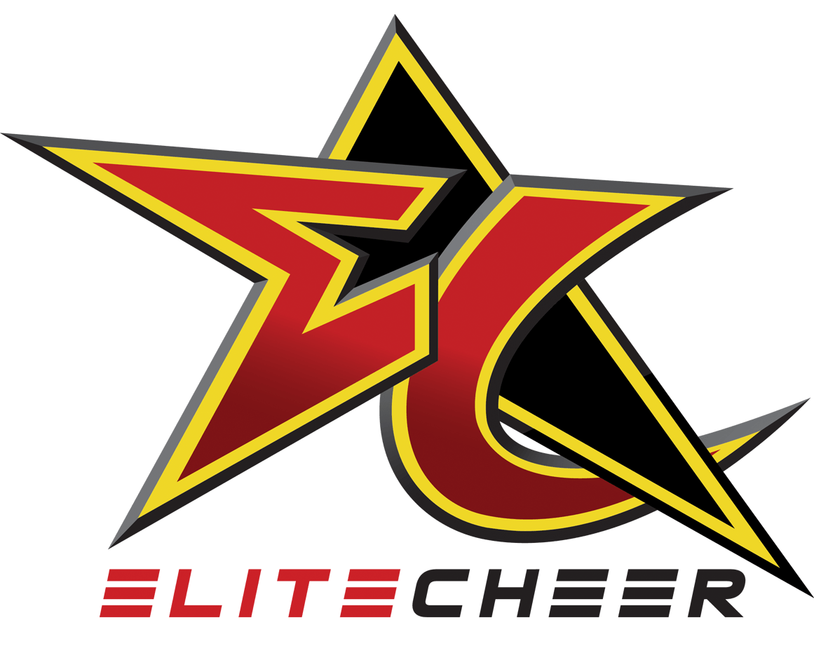 Red and Yellow Cheer Logo - Elite Cheer CB