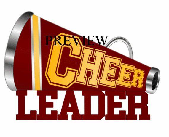 Red and Yellow Cheer Logo - Cheerleader Megaphone clip art, MANY COLORS, maroon yellow gold ...