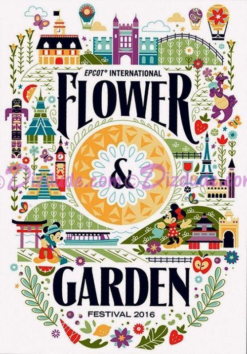Disney Flower Logo - Disney Epcot International Flower & Garden Festival 2016 Poster ...