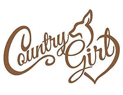 Country Girl Logo - I Heart Country Girl Doe Deer Cursive Style Detailed Die