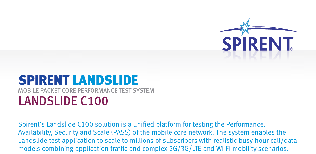 Spirent Logo - Spirent Landslide - Landslide C100