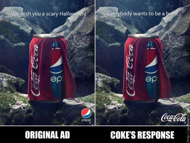 Halloween Pepsi Logo - Pepsi vs. Coke Halloween ad battle. Funpic.hu