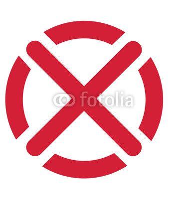 Red Circle White X Logo - Cross red X icon isolated on white background circle symbol vector ...