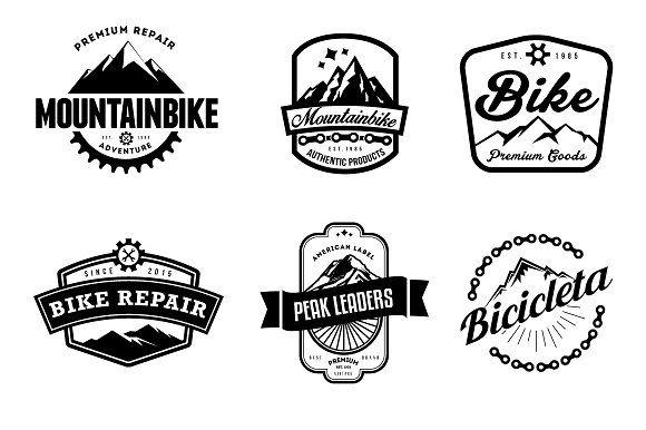 Mountain Bike Logo - Mountain Bike Retro Badges Logo Templates Creative Market