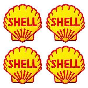 Shell Oil Logo - 4 Lot Shell Sport Motor Oil Logo Embroidered Patch Racing Applique ...