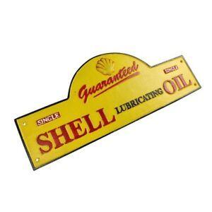 Shell Oil Logo - Domed Guaranteed Shell Lubricanting Oil Logo - Cast Iron Sign Plaque ...