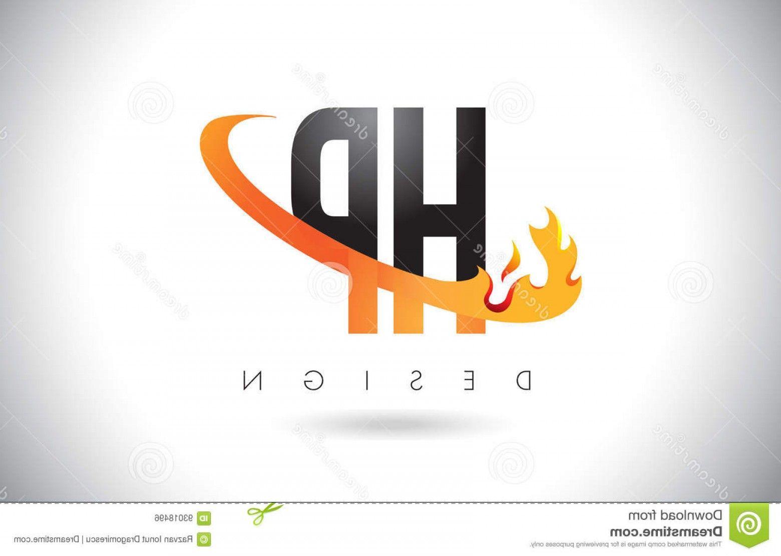 Vector HP Logo - Stock Illustration Hp H P Letter Logo Fire Flames Design Orange