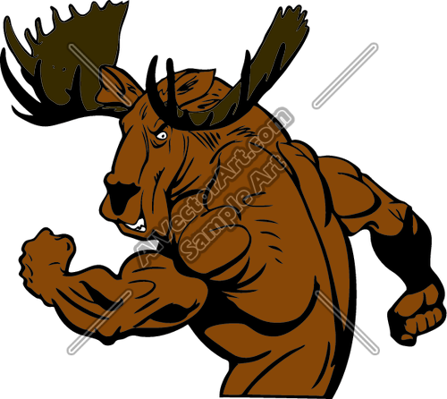 Moose Sports Logo - MOOSHD5 Clipart and Vectorart: Sports Mascots - Moose and Elk ...