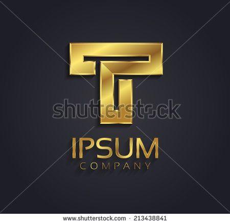 Beautiful Cross Logo - Beautiful vector graphic gold alphabet / letter T / symbol