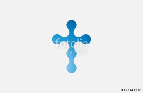 Beautiful Cross Logo - Abstract logo. Minimalistic logo design. Creative logo. Beautiful