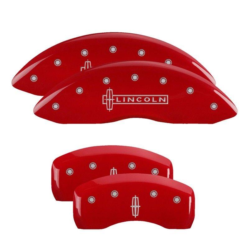 Red Lincoln Logo - Lincoln Caliper Covers 36022SLC1RD: Red, Lincoln/Star logo