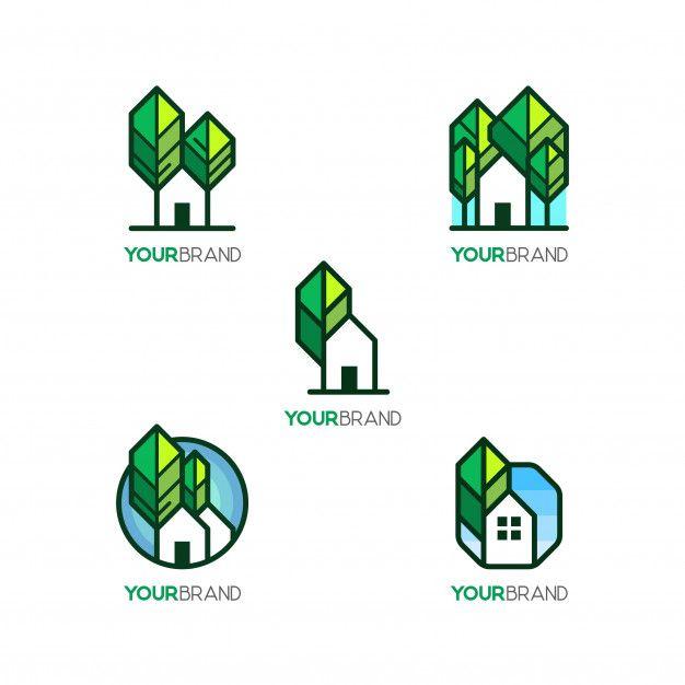 Tree House Logo - Tree house logo template set Vector | Premium Download