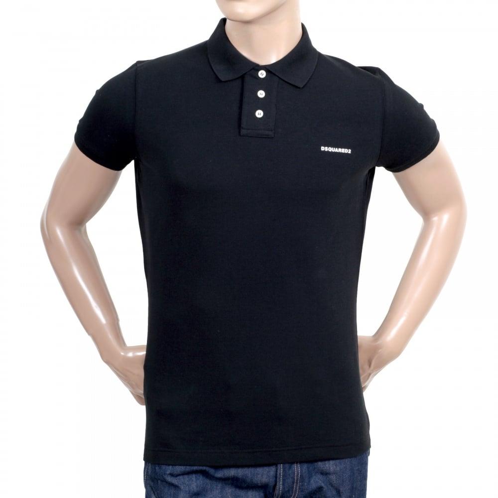 Black Polo Logo - Regular Fit Cotton made Dsquared2 Polo shirt in Black