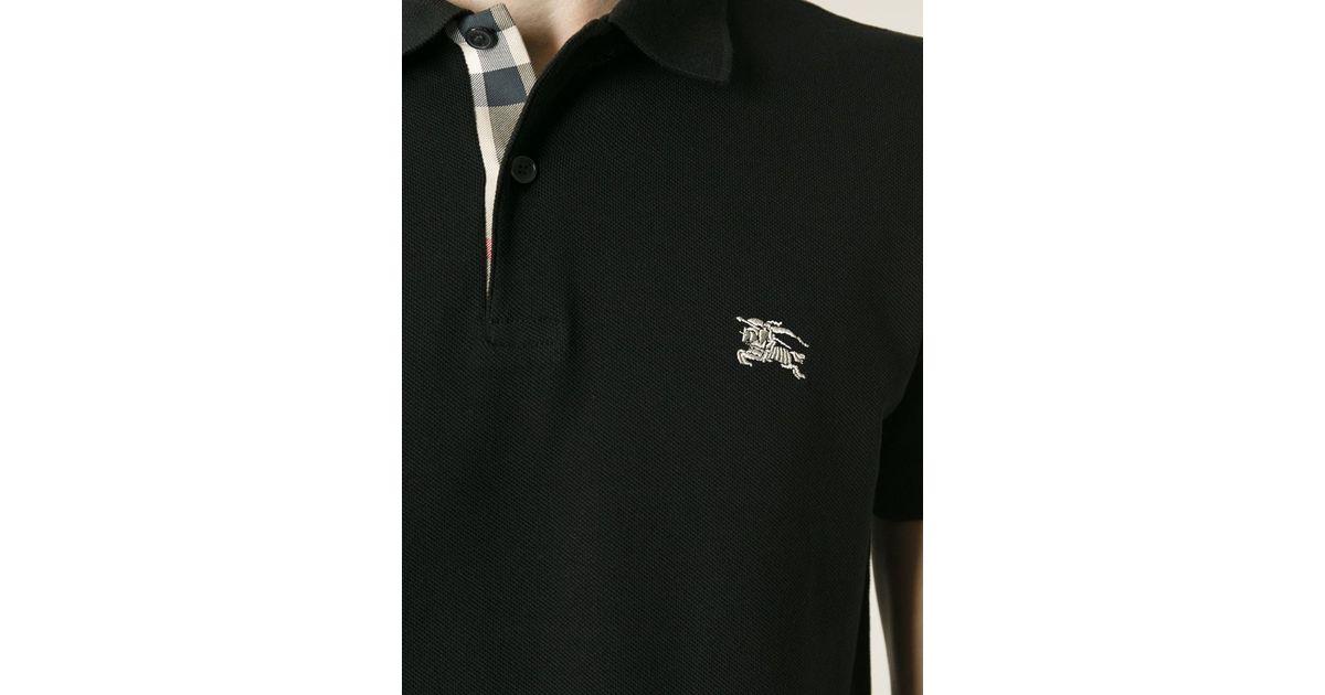 Black Polo Logo - Burberry Brit Embroidered Logo Polo Shirt in Black for Men - Lyst