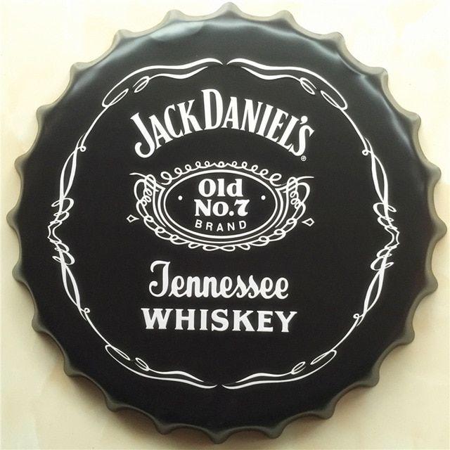 Wall Cover Logo - JACK DANIEL'S Large Beer Cover Tin Sign Logo Plaque Vintage Metal