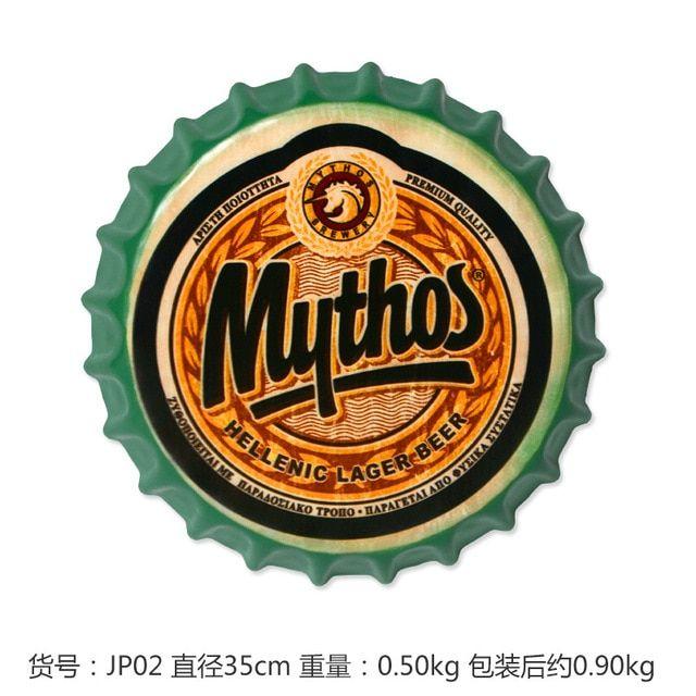 Wall Cover Logo - MYTHOS Large Beer Cover Tin Sign Logo Plaque Vintage Metal Painting