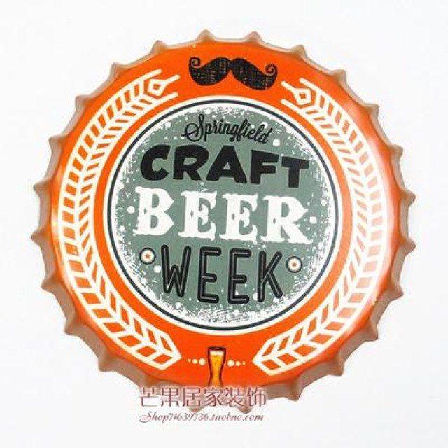 Wall Cover Logo - CRAFT BEER WEEK Large Beer Cover Tin Sign Logo Plaque Vintage Metal ...