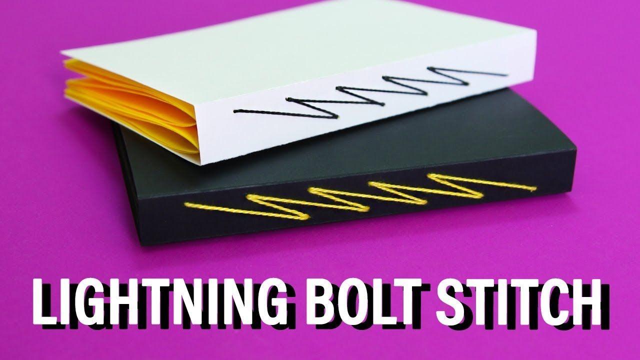 Lightning Bolt Inside Diamond Logo - DIY Lightning Bolt Stitch Bookbinding