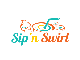 Swirl N Logo - Sip n Swirl logo design