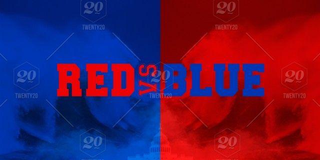Red Wave Republican 2018 Logo - Photo manipulated idea for Republican Red Wave versus Democrat Blue