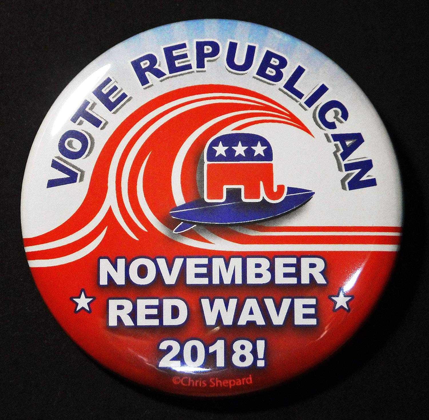 Red Wave Republican 2018 Logo - NOVEMBER RED WAVE 2018 Version 2! Vote Republican 6 Button Pack ...