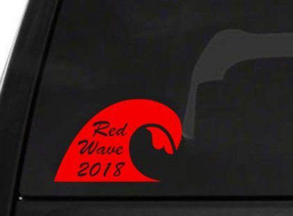 Red Wave Republican 2018 Logo - Red Wave 2018 Decal elections bumper sticker republican