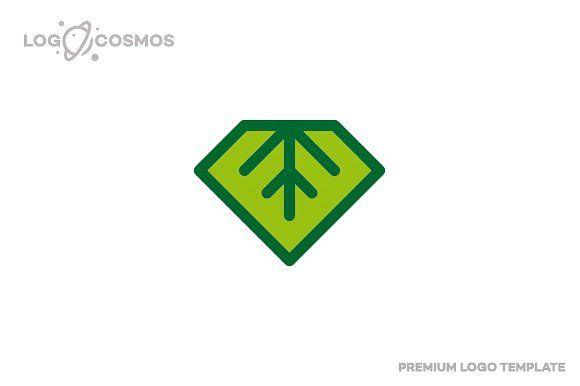 Green Diamond Logo - Diamond Leaf Logo Logo Templates Creative Market