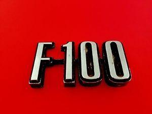 Ford F 100 Logo - 1973 FORD F100 F-100 FENDER METAL OEM EMBLEM BADGE ANTIQUE VINTAGE ...