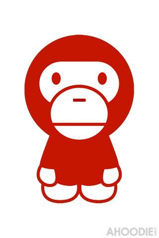 Red BAPE Milo Logo - Red Baby Milo LOGO iPhone Wallpapers, iPhone 5(s)/4(s)/3G Wallpapers