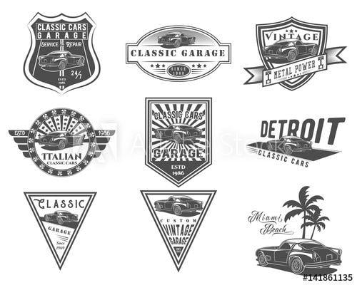 Italian Sports Car Logo - Vector set of classic Italian sports car for logo templates, icons ...