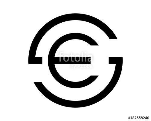 SE Logo - Black Circle Initial Letter SE or ES Monogram Logo Symbol