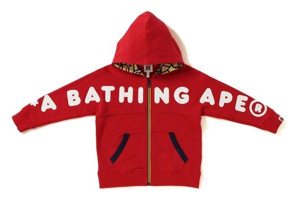 Red BAPE Milo Logo - A Bathing Ape (Bape) Kids Big Logo Hoodie Online Shop