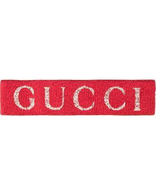 Red Gucci Logo - Spectacular Savings on Gucci elasticated logo print headband - Red