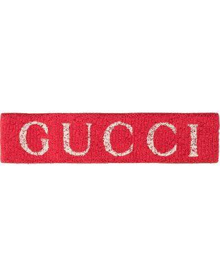 Headband Logo - Gucci Gucci elasticated logo print headband - Red from  Farfetch:Linkshare:Affiliate:CPA:US:US | ShapeShop