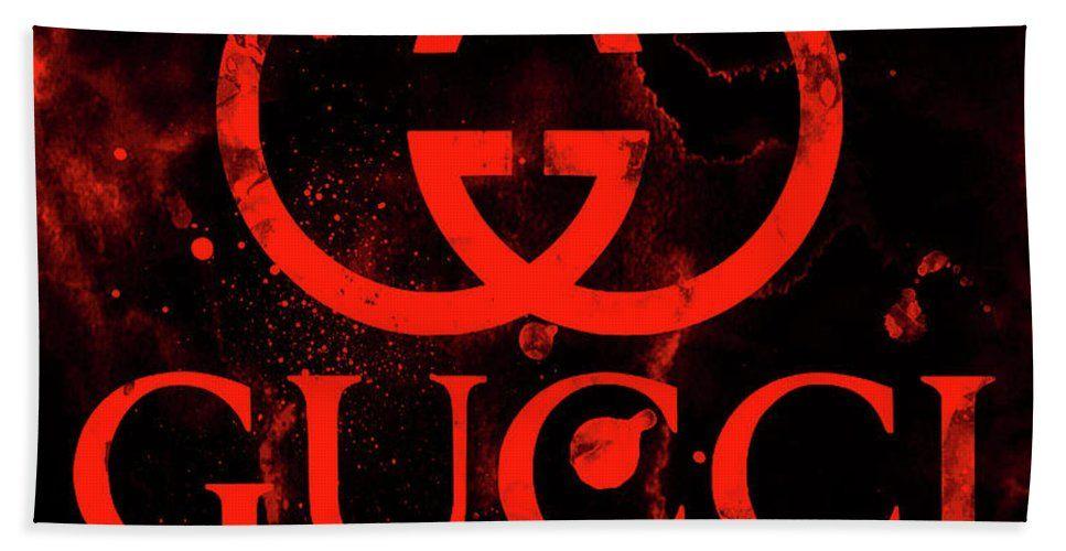 Red Gucci Logo - Gucci Logo Red 2 Hand Towel for Sale by Del Art