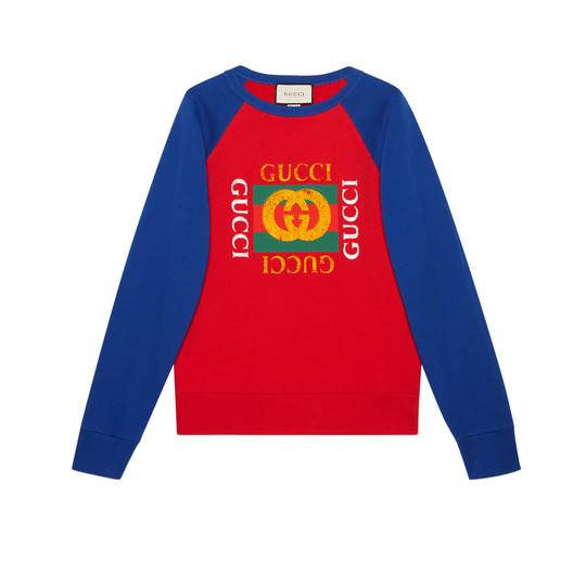 Red Gucci Logo - Oversize sweatshirt with Gucci logo - Gucci Sweatshirts & Hoodies ...