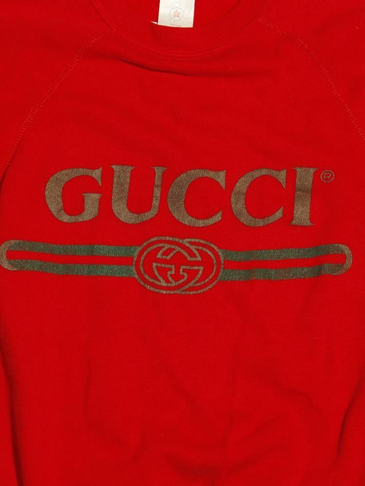 Red Gucci Logo - Vintage 80's GUCCI logo sweatshirt – Afterlife Boutique