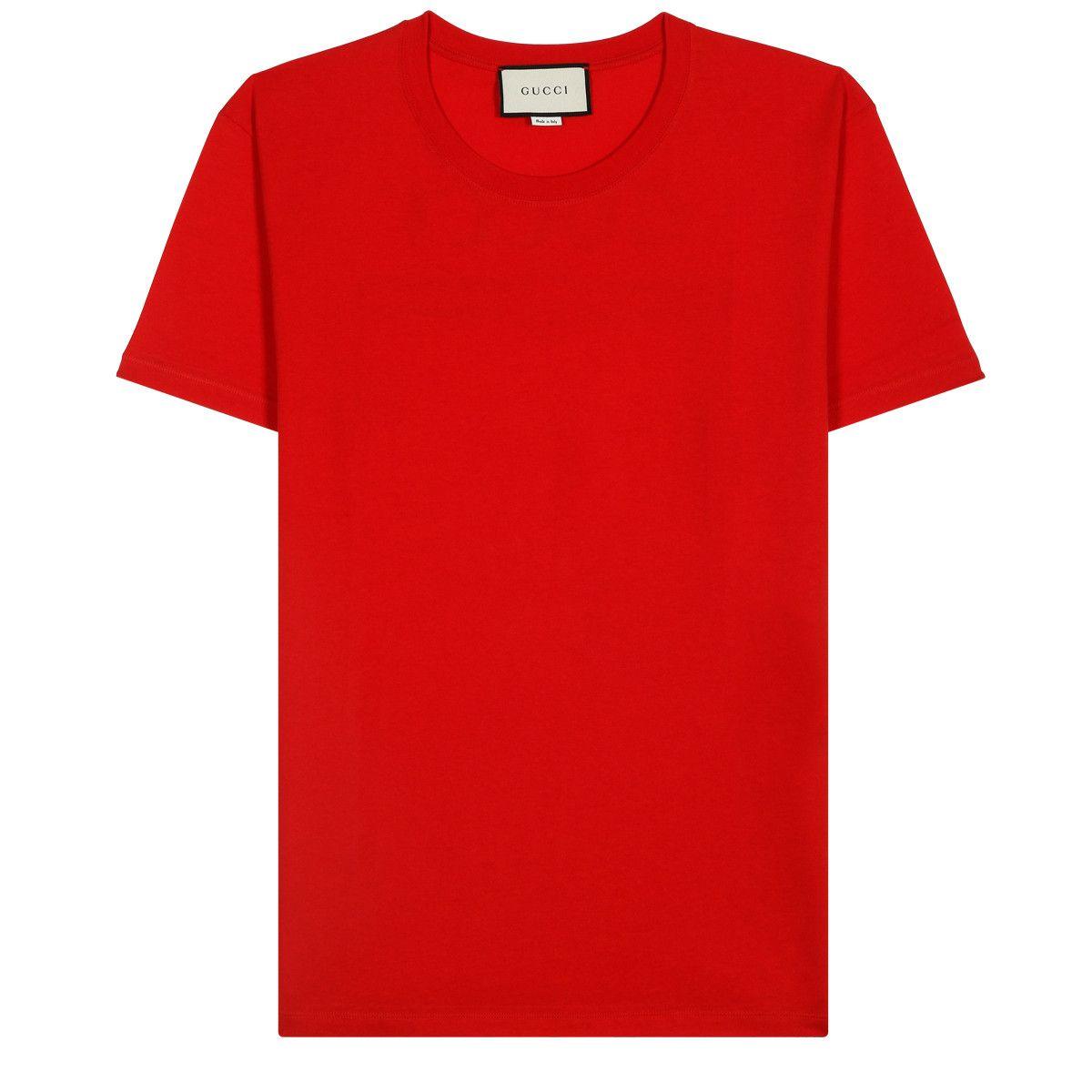 Red Gucci Logo - Gucci Red Gucci Logo Print T Shirt