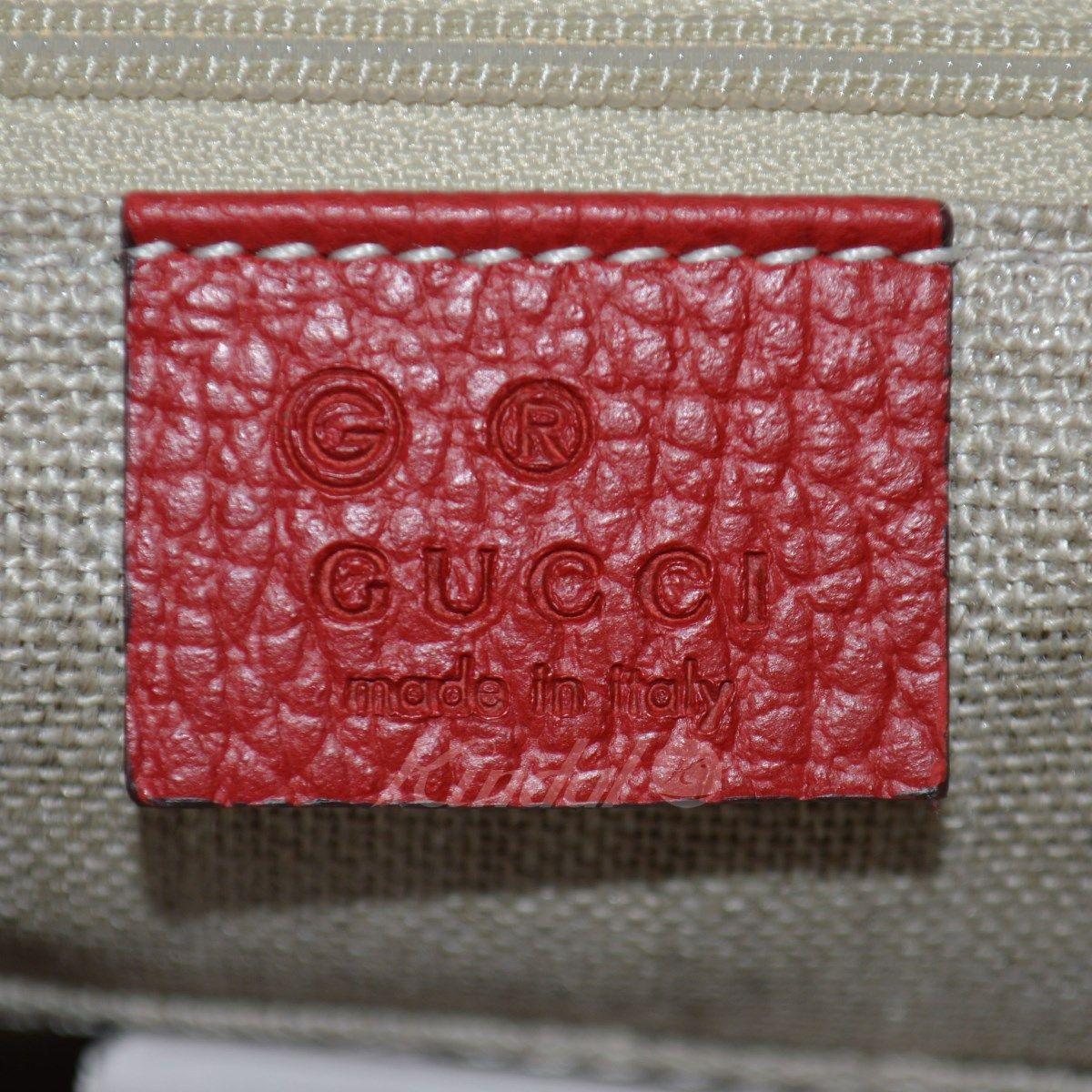 Red Gucci Logo - kindal: Leather shoulder bag 449711 red (Gucci) with the GUCCI logo ...