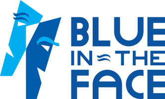 Blue Face Logo - Blue in the face
