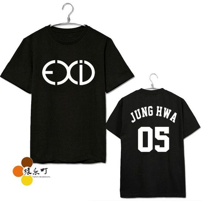 EXID Logo - Kpop exid logo and member name printing black white short sleeve t ...