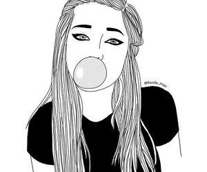 Cute Girl Black and White Logo - 72 images about Girls Black and white drawings on We Heart It | See ...