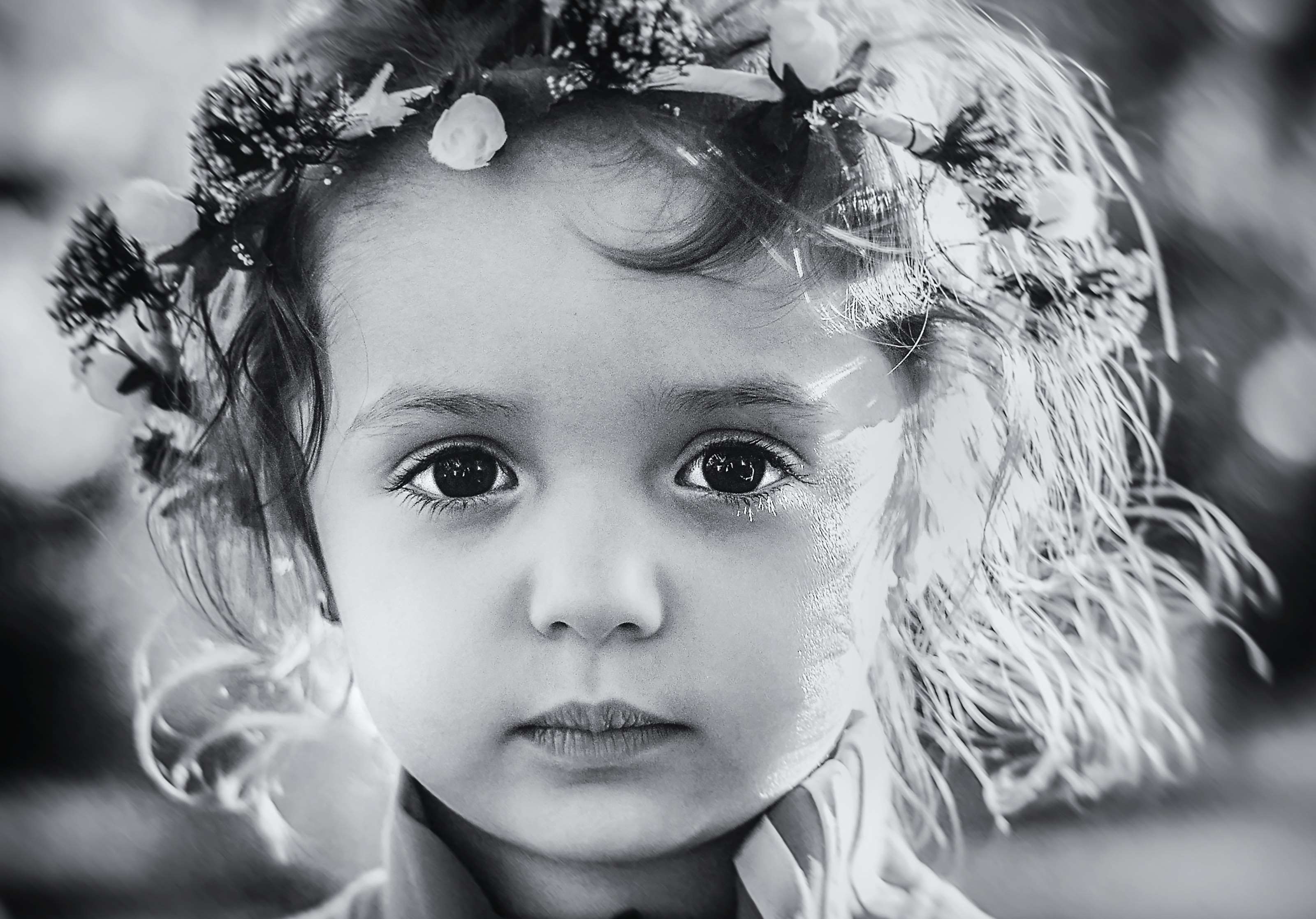 Cute Girl Black and White Logo - beautiful, black and white, child, cute, girl, kid, model, portrait