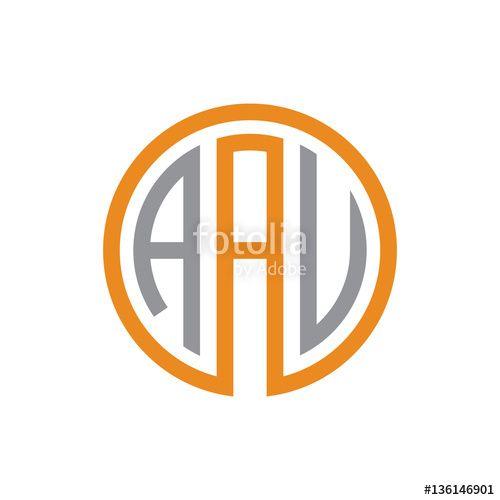Three Letter Logo - initial three letter logo circle grey orange