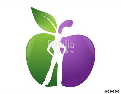 Health Apple Logo - apple logo woman silhouette beauty health icon symbol
