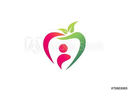 Health Apple Logo - apple logo people plant leaf nature health diet fruit - Buy this ...