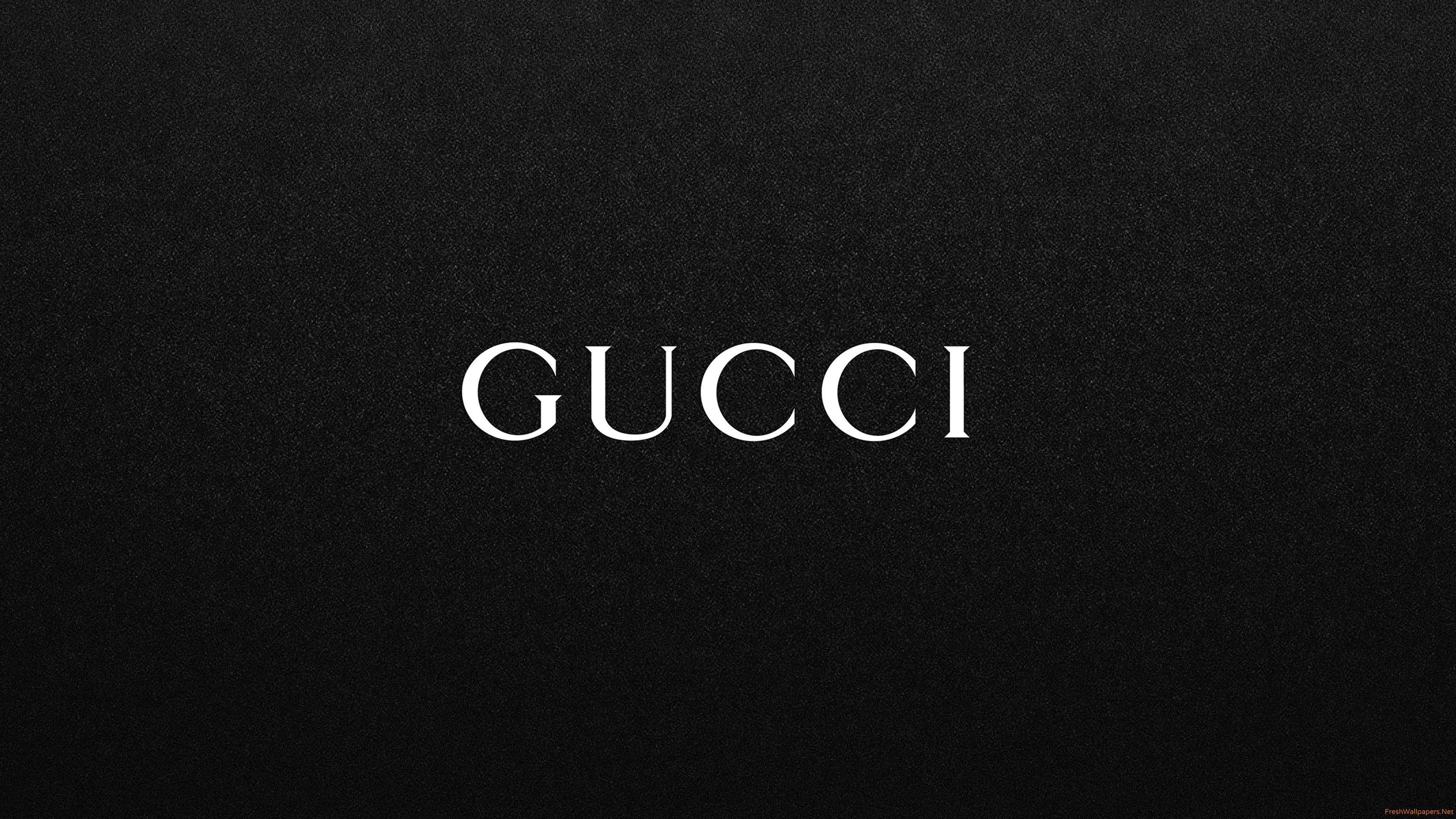 Gucci White Logo - Gucci White Logo On Black wallpapers | Freshwallpapers