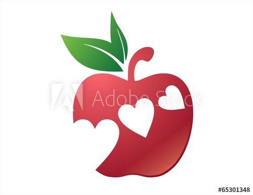Health Apple Logo - apple logo love nutrition symbol health heart icon - Buy this stock ...